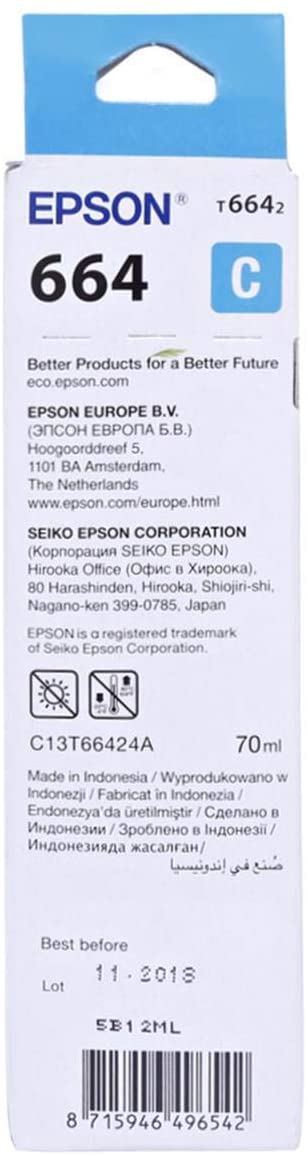 Epson Ink Cartridge - T6642, Cyan