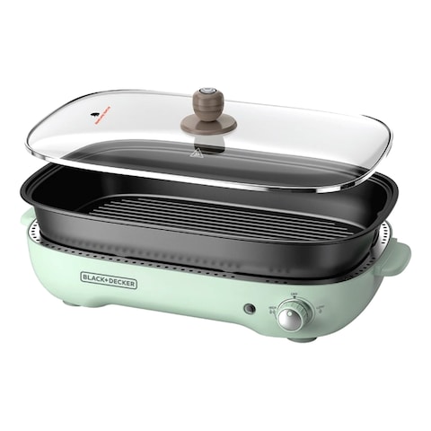 Black &amp; Decker Multifunction Hotpot Electric Grill GMF1400-B5 Green and Black 1400W