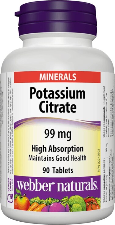 Webber Potassium Citrate 99mg Tablets 90 Per Pack