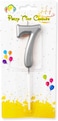 Party Time Silver Number 7 Birthday Candle Kids Adult Birthday Cake Decoration - Number Candle For Anniversary, Valentines Birthday Candle Cake Topper