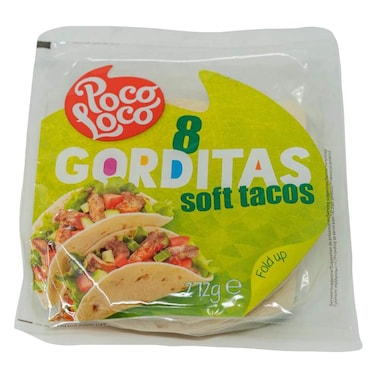 POCOLOCO GORDITAS WRAP SOFT TACOSX8
