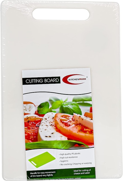 Generic Kitchenmark Chopping Board With Hanging Hole Non-Slip Base Rectangular Kitchen Serving Board Cutting Board, Strong &amp; Durable Non-Toxic Polyethylene (S - 24X13cm)