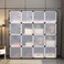 Jj-Boutique Portable Storage Cube Organizer Cube Storage Shelves Cube Shelf Room Organizer Clothes Storage Cubby Shelving Bookshelf Toy Organizer Cabinet, Black With Door (16 Cubes)