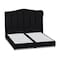 In House Shumt Linen Bed Frame - King - 200x200cm - Black