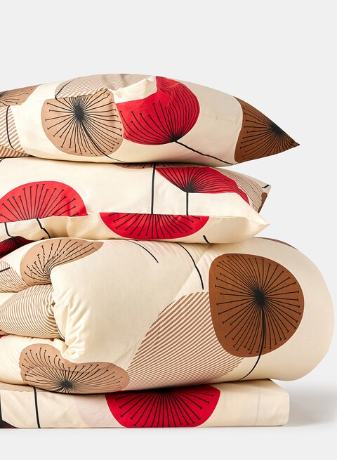 KLUB LINEN King Comforter 4PC Set Dandelion Multi 180Tc  Poly Cotton Printed Design
