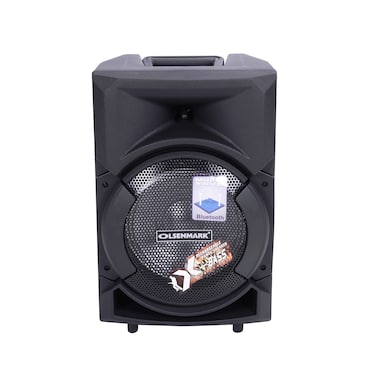 Olsenmark Rechargeable Party Speaker - Portable Handle With Disco Lights &amp; Includes Remote &amp; Mic For Karaoke, Compatible With Sd Card, Fm, Bluetooth, 2500 Pmpo, 2 Years Warranty