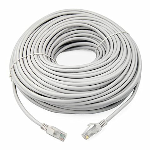 RJ45 CAT6 Ethernet LAN Network Cable 50m Grey