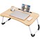 LINGWEI Beige-Foldable Laptop Lap Desk Notebook Table Dorm Desk Portable Computer Bed Table Tray Standing Bed Desk Breakfast Serving Bed Tray Notebook Computer Stand Reading Holder for Couch Floor
