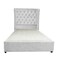 In House Lychee Velvet Bed Frame - King - 200x200 cm - White