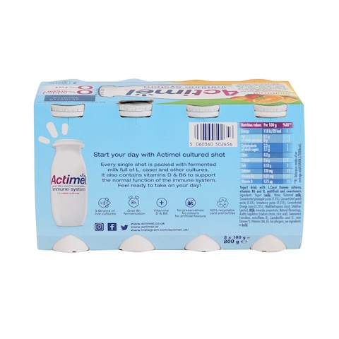 Actimel Yogurt Drink Multifruit 100gx8