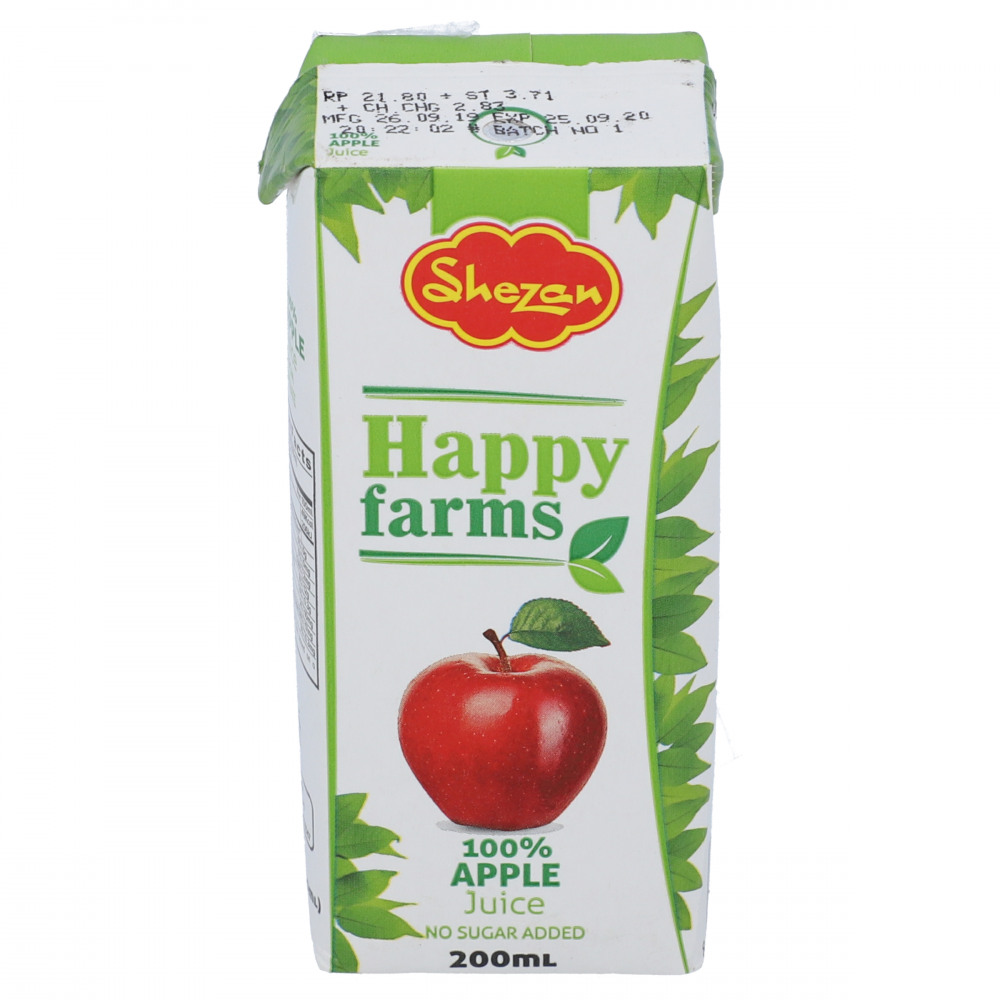 Shezan Happy Farms 100% Apple Juice 200 ml
