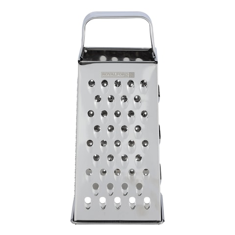 Royalford Stainless Steel 4 Side Grater, 9 Inch, RF10292, Grate, Slice And Zest, Sharp Blade &amp; Easy Grip Handle, Best For Parmesan Cheese, Vegetables, Ginger