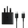 Samsung UK Travel Adaptor (25W with USB type C Cable) Black