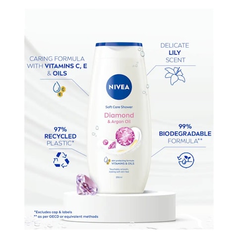 Nivea Diamond And Argan Oil Caring Shower Cream 250Ml