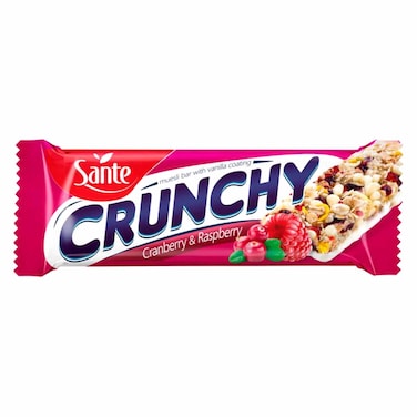 Sante Crunchy Vanilla Coated With Cranberries And Raspberries Muesli Bar 40GR