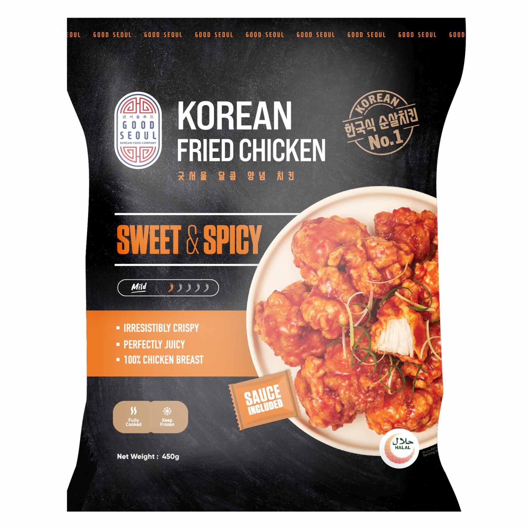Good Seoul Korean Sweet and Spicy Fried Chicken, 450g