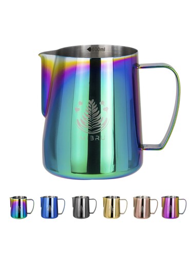 بتشر حليب مع مقياس لتحضير القهوة و الكابتشينو وتبخير احترافي إبريق لصنع رغوة الحليب من الستانلس ستيل اورورا 600 مل