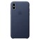 Apple Leather Case Cover For iPhone XS Midnight Blue