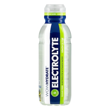 Wow Hydrate Sugar Free Lemon And Lime Electrolyte And Vitamin Water 500Ml