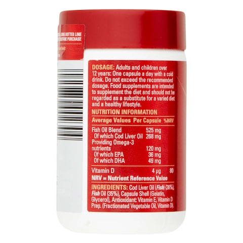 Seven Seas Omega-3 Fish Oil Plus Cod Liver Oil 60 Capsules