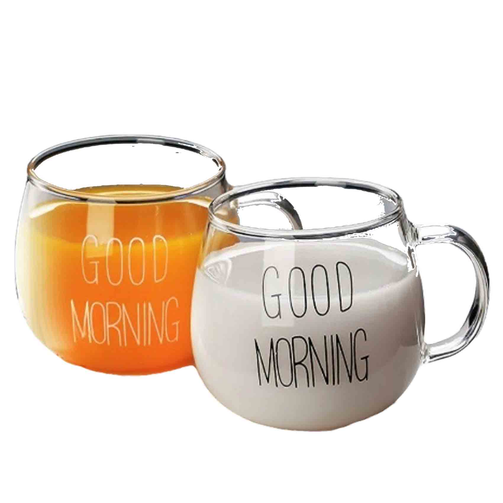Good Morning Glass Mug Large