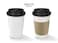 Yesocea [50 Sets] Disposable Coffee Cups With Lids And Sleeves - 8 Oz. White Hot Paper Cup