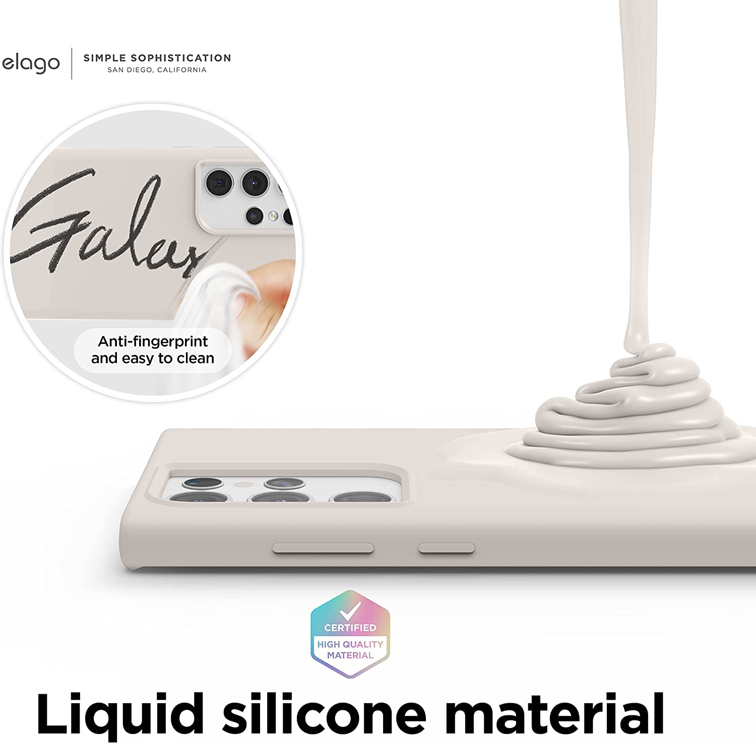 Elago Silicone for Samsung Galaxy S22 ULTRA case cover - Stone