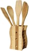 Generic Set Of 5 Pcs Wooden Spoons For Cooking With Stand, Brown