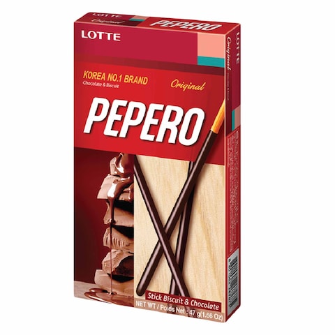 Lotte Pepero Nude Original Chocolate Biscuit Stick 47g