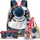 Eazy Kids - 16" School Bag Lunch Bag Pencil Case Set of 3 - Astronaut - Blue