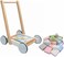 COOLBABY Wooden Baby Push Walker - 2 in 1 Toddler Push And Pull Toy Learning Walker Stroller Toddler Walker. With Wheels. With Building Blocks. For 1-3 Years Old