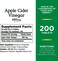 Nature's Bounty Plant Based Apple Cider Vinegar Dietary Supplement For Metabolism (480Mg, 200 Tablets)