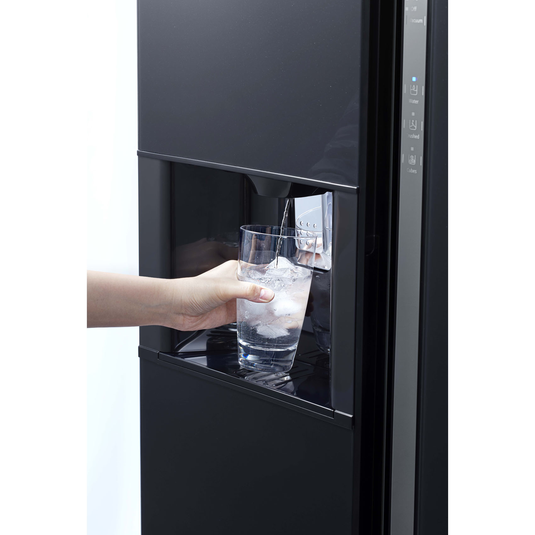 Hitachi 569L Net Capacity Side By Side Glass Refrigerator With dispenser Glass Black- RSX700GPUK0GBK