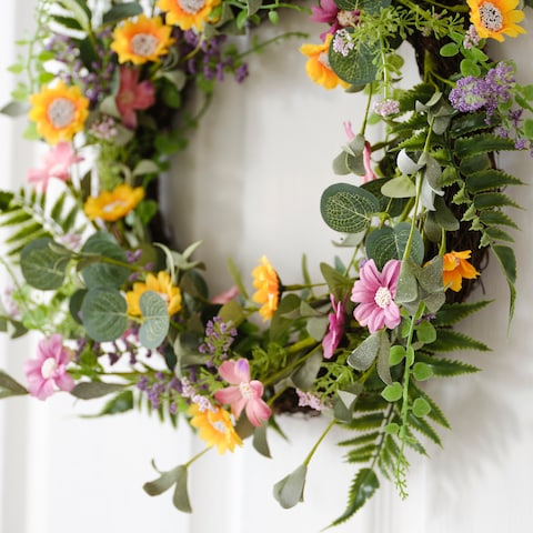 Ginger Ray Floral Foliage Spring Wreath