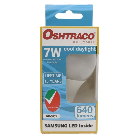 Oshtraco 7W LED Bulb E27 Cool Daylight