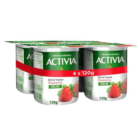 Activia Stirred Yoghurt Strawberry Flavor 120 Gram 4 Pieces