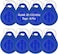Rubik 8pcs Blank ID-125Khz Keyring Tags for RFID Copier/Reader/Writer/Duplicator (8 Tags ID-125KHz)