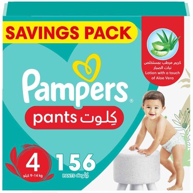 Pampers Baby-Dry Pants with Aloe Vera Lotion Size 4 (9-14kg) 156 Diapers