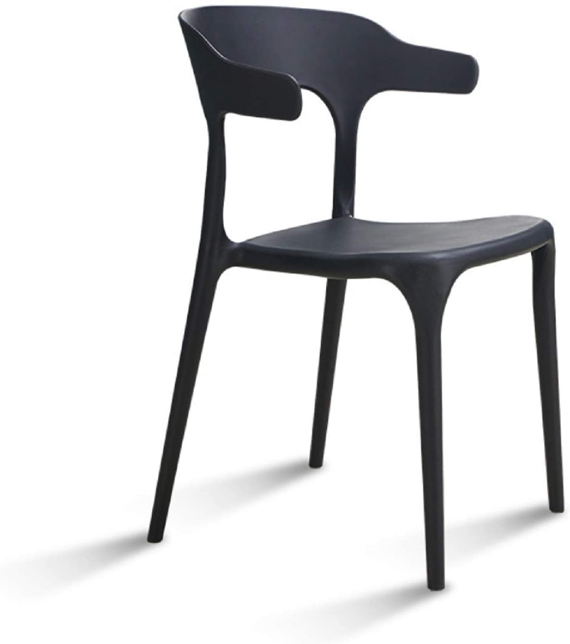 LANNY Horn Plastic Chair 715BLACK Modern Style Lounge Chair for Kitchen Dining Bedroom Living Room Side Chairs