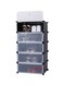 Generic - 5-Cube Shoe Cabinet With Doors Black/Clear