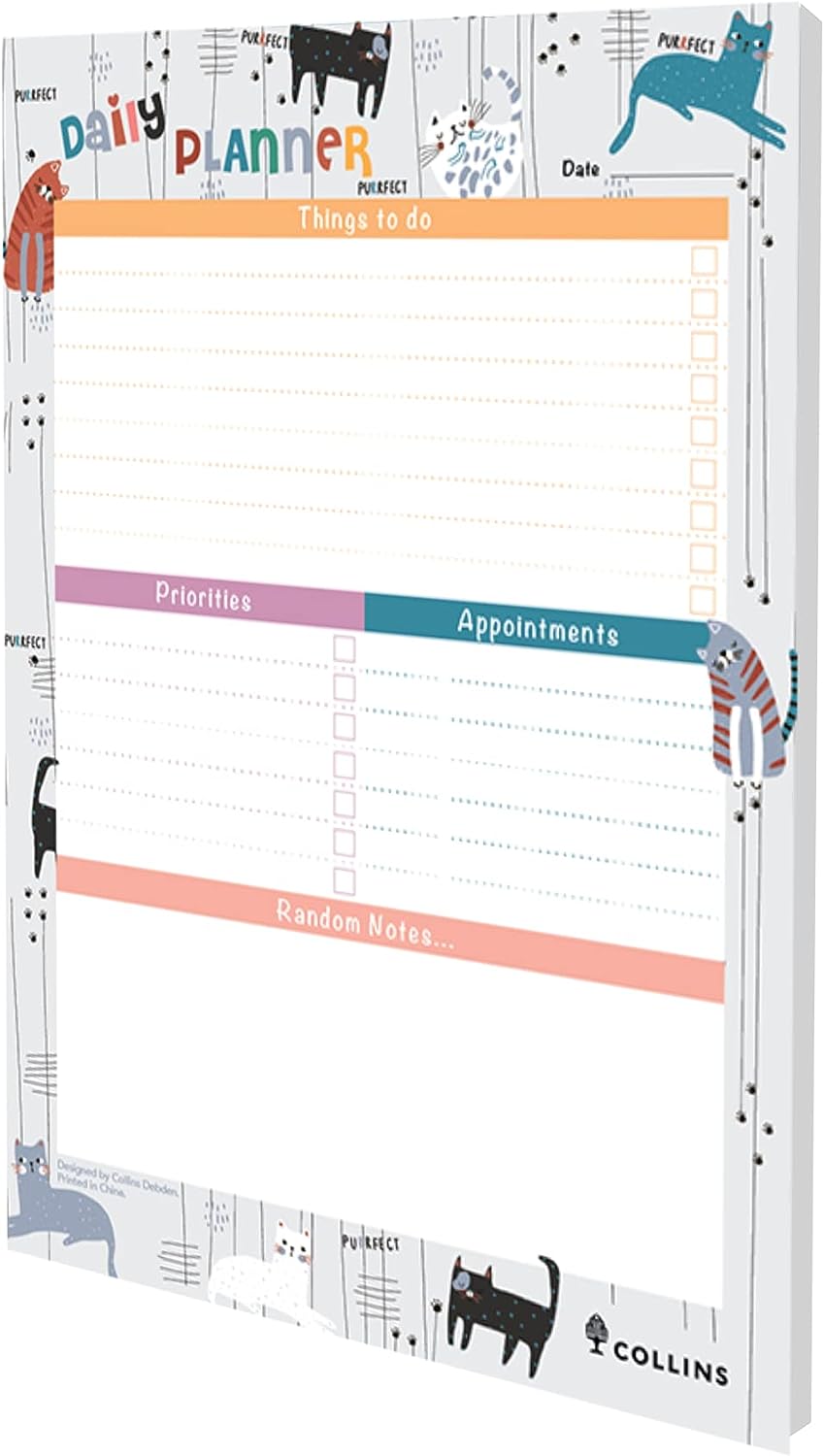 Buy Collins Debden Maru Cat Design A5 Daily Tasks Note Pad - Things To ...