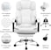 Karnak Executive Office Gaming Chair PU Leather 360 Swivel, Diamond Pattern Stitching High Back With Tilt Lock Mechanism, Soft Foam &amp; Well Padded Backrest With Lumbar Support, White