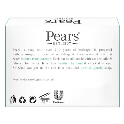Pears Pure And Gentle With Lemon Flower Extracts Soap Bar 125g Green