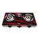 Impex 3-Burner Glass Top Gas Stove, IGS1213F, Black/Red/Silver