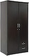 Generic 2 Door Wooden Wardrobe With 2 Drawers Size (190X90X50 Cm) Color Wenge/Dark Brown 55 Kgs
