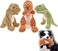 Plush Pet Dinosaur Dog Toy - Multicolor - Multicolor - 3pc