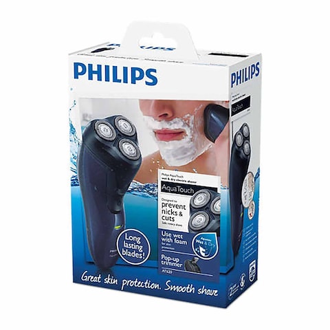 Philips AquaTouch Wet &amp; Dry Electric Shaver For Men - Blue - AT620/14