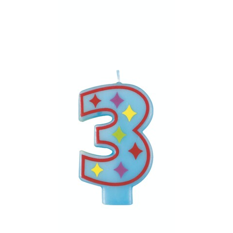 Unique Number 3 Birthday Candle