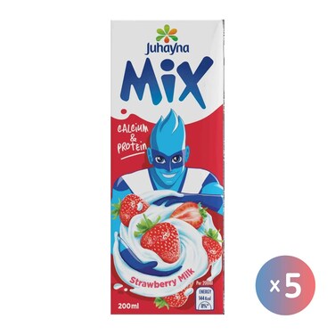 Juhayna Mix Strawberry Milk - 200ml - 5 Pieces