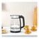 Tefal Inox Electric Kettle KI700827, 1850 W, 1.7 L, Silver and Black, Glass, Cordless